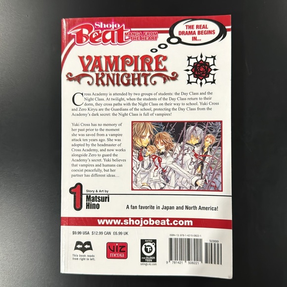 Vampire Knight: Volume 1 by Matsuri Hino - Paperback Manga Novel - Picture 2 of 10